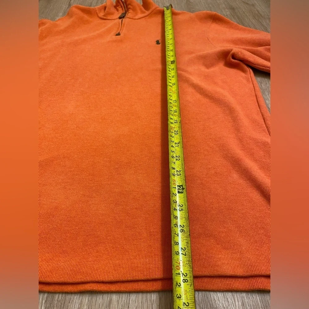 Ralph Lauren Men's Bright Orange Zip-Up Sweater